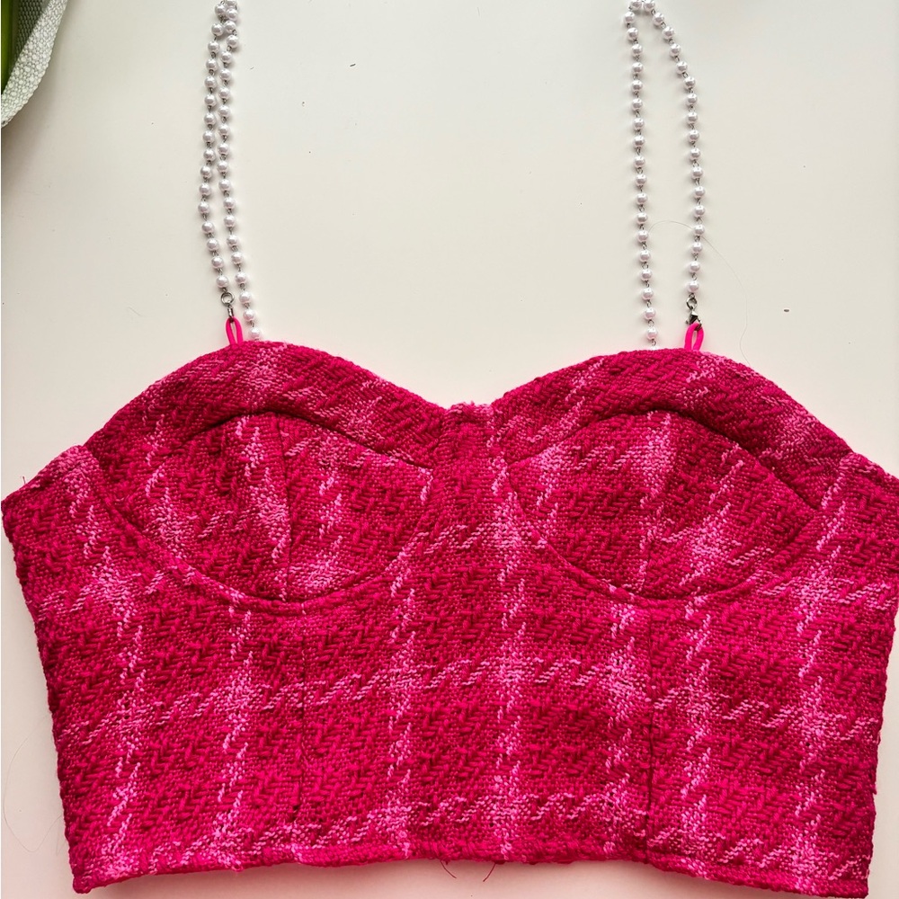 Vibrant pink bustier top
